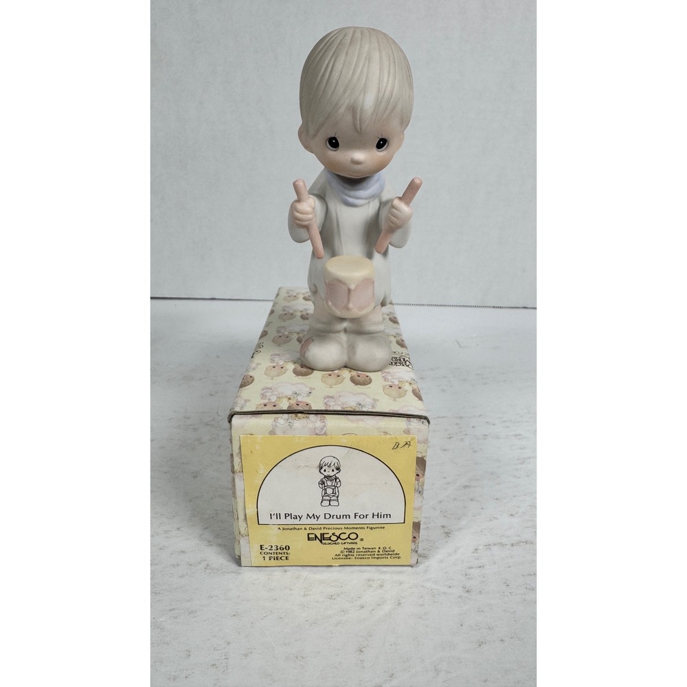 Precious Moments I'll Play My Drum For Him E-2360 1982 Enesco Jonathan David Vtg